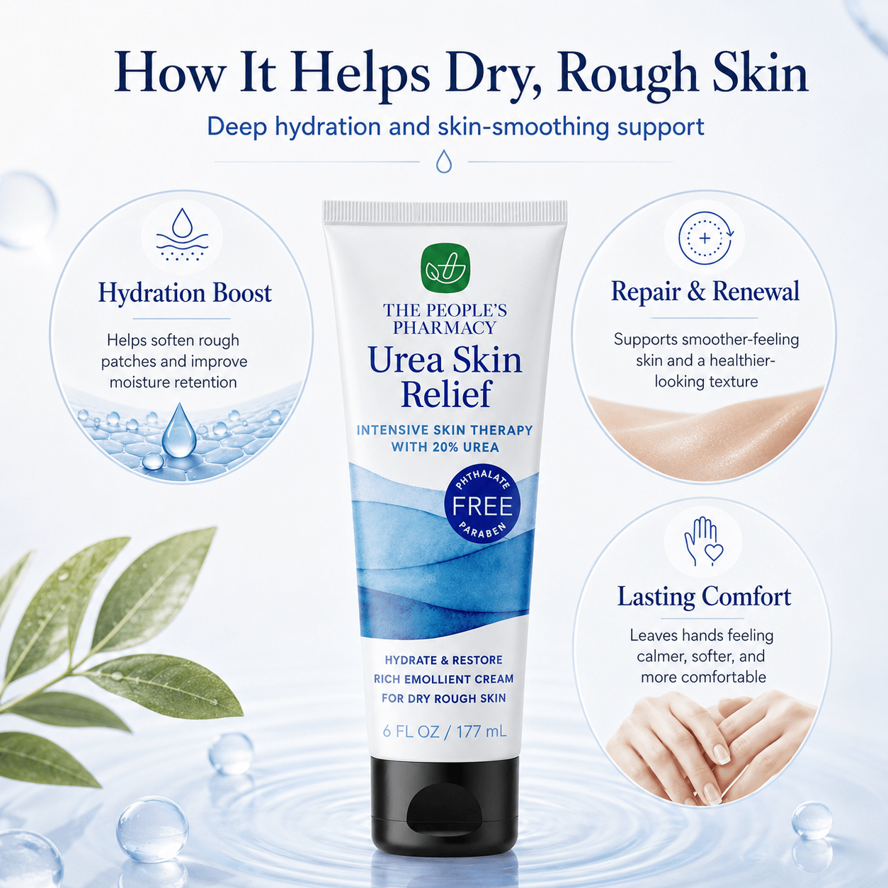 6-Pack Urea Skin Relief, 6 oz. size