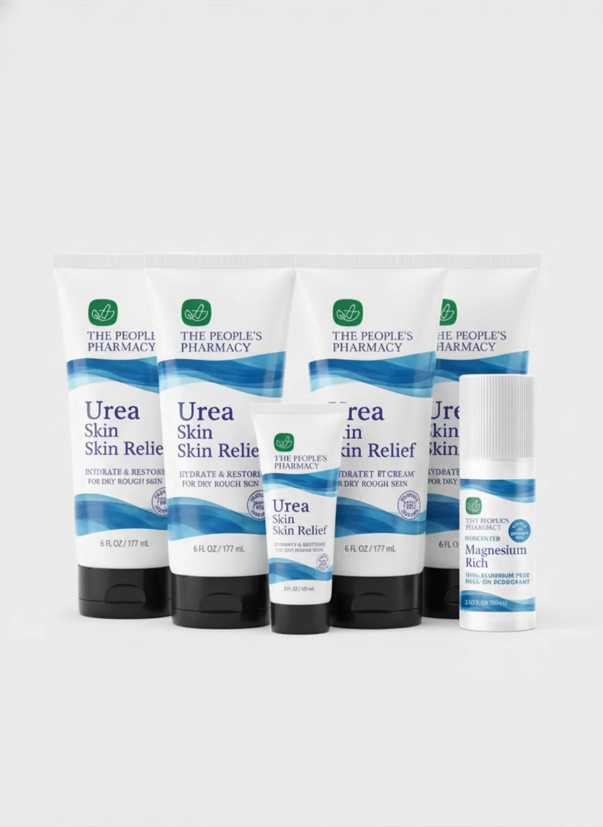 Urea Skin Relief, Four 6oz, One 2oz, One Deodorant